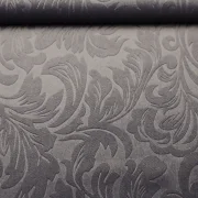 Möbelstoff Weicher Samt Blumenmuster Floral Flower Velvet Velours Bezugsstoff Polsterstoff Chesterfield Dekostoff Blickdicht Soft für Sofa Eckbank Couch Stuhl Premium Modern Edel Blickdicht Dunkelgrau