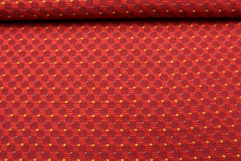 Möbelstoff Retro Designer Polsterstoff Luxus Hochwertiger luxuriös Bezugsstoff Dekostoff für Sofa Eckbank Couch Stuhl Premium Chesterfield Modern Elegant merhfarbig Multicolour Rot Smaragdblau Gelb
