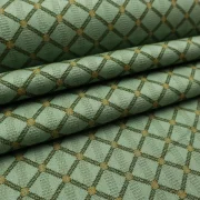 Möbelstoff Baumwolle Mischung Kariert Designer Polsterstoff Luxus Hochwertiger luxuriös Bezugsstoff Dekostoff für Sofa Eckbank Couch Stuhl Premium Modern Edel Soft Elegant Mintgrün Tannengrün Ocker