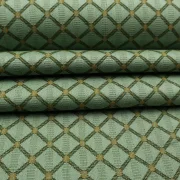 Möbelstoff Baumwolle Mischung Kariert Designer Polsterstoff Luxus Hochwertiger luxuriös Bezugsstoff Dekostoff für Sofa Eckbank Couch Stuhl Premium Modern Edel Soft Elegant Mintgrün Tannengrün Ocker