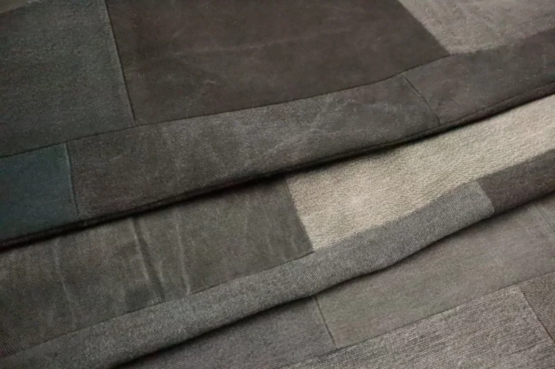 Möbelstoff Jeans 100% Baumwolle Bezugsstoff Polsterstoff Patchwork-Optik für Nähen Sofa Couch Sessel Eckbank Edel luxuriös luxus Naturfaser Baumwollstoff Stoff Jeansstoff