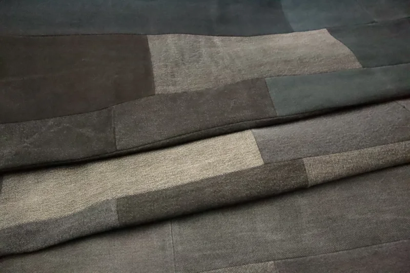 Möbelstoff Jeans 100% Baumwolle Bezugsstoff Polsterstoff Patchwork-Optik für Nähen Sofa Couch Sessel Eckbank Edel luxuriös luxus Naturfaser Baumwollstoff Stoff Jeansstoff