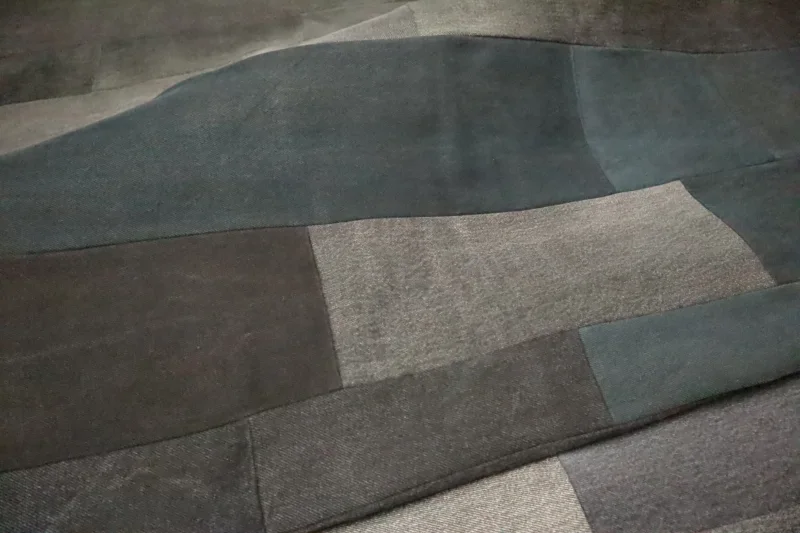 Möbelstoff Jeans 100% Baumwolle Bezugsstoff Polsterstoff Patchwork-Optik für Nähen Sofa Couch Sessel Eckbank Edel luxuriös luxus Naturfaser Baumwollstoff Stoff Jeansstoff