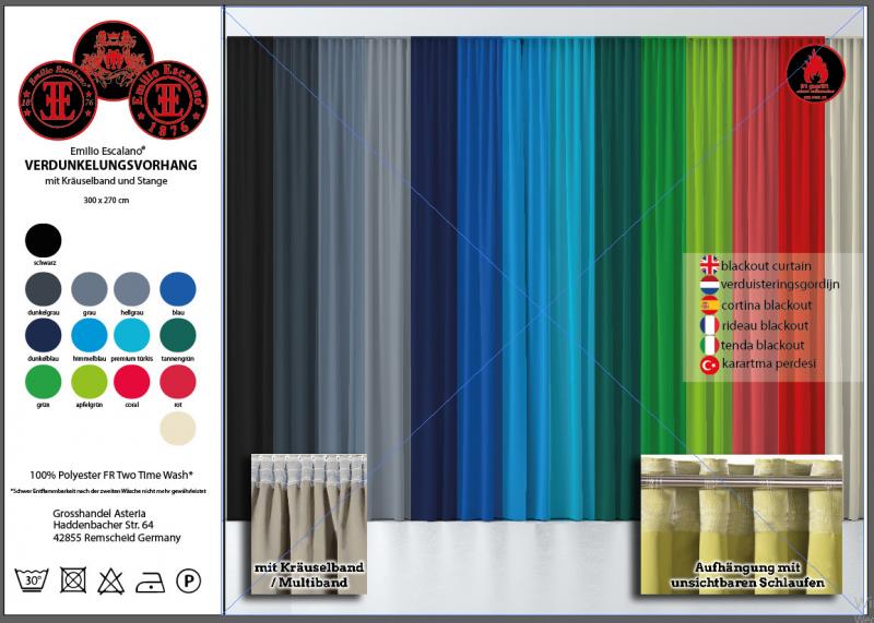Verdunkelungsvorhang B/H 300x270cm Blackout