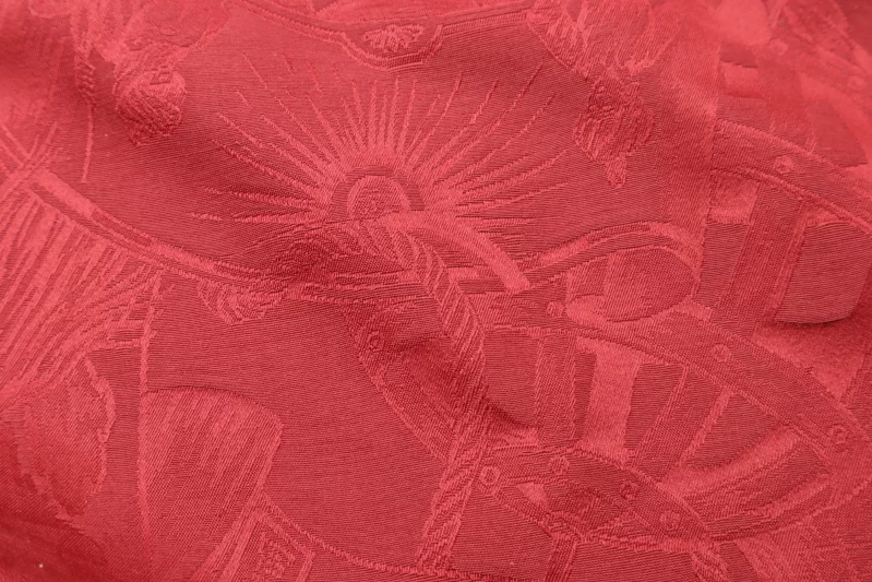 Möbelstoff Jaquard 100% Baumwolle Designer Polsterstoff Luxus Hochwertiger luxuriös Bezugsstoff Dekostoff Rot für Sofa Eckbank Couch Stuhl Premium Chesterfield Modern Edel Glanzoptik Elegant